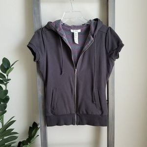 FOREVER 21 | Grey Hooded Short Sleeve Jacket